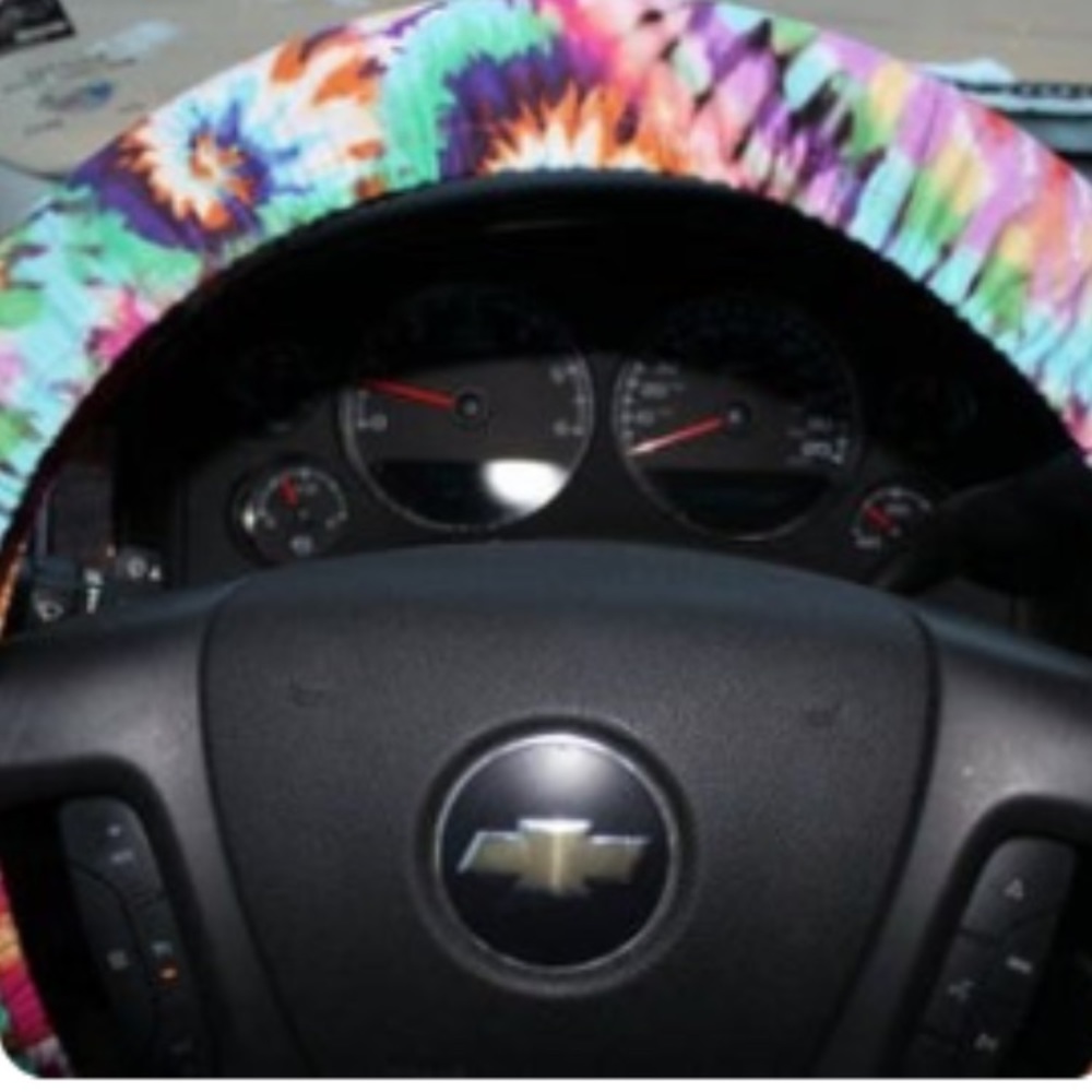 Tie dye steering wheel cover